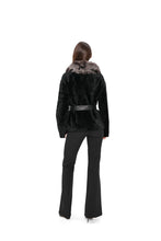 Load image into Gallery viewer, Bari Genuine Astrakhan Silver Fox Trim Coat