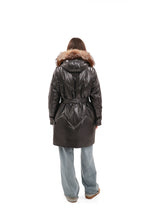 Load image into Gallery viewer, Genuine Fox Fur Trim Mid Length Coat