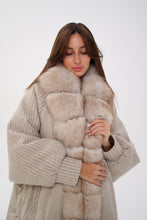 Load image into Gallery viewer, Genuine Polar Fox Boucle Down Coat