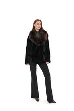 Load image into Gallery viewer, Modena Genuine Astrakhan Polar Fox Trim Coat