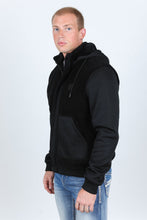 Load image into Gallery viewer, Mens Fur Lined Sherpa Hooded Jacket - Black