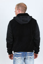 Load image into Gallery viewer, Mens Fur Lined Sherpa Hooded Jacket - Black