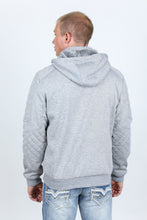Load image into Gallery viewer, Mens Fur Lined Quilted Hooded Jacket - Light Gray