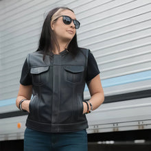 Load image into Gallery viewer, Jessica Perforated Women's Motorcycle Leather Vest