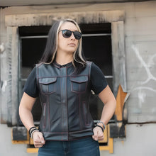 Load image into Gallery viewer, Jessica Perforated Women's Motorcycle Leather Vest