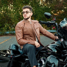 Load image into Gallery viewer, Crusader Men's Motorcycle Leather Jacket