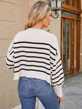Load image into Gallery viewer, Fashionable Asymmetrical Striped Loose Fit Short-Length Sweater | NCS