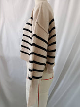 Load image into Gallery viewer, Fashionable Asymmetrical Striped Loose Fit Short-Length Sweater | NCS