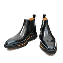 Load image into Gallery viewer, Foil leather Thick-Soled Chelsea Boot 2898 Blue