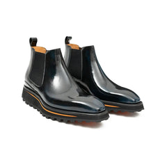 Load image into Gallery viewer, Foil leather Thick-Soled Chelsea Boot 2898 Blue