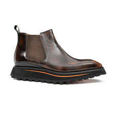 Load image into Gallery viewer, Foil leather Thick-Soled Chelsea Boot 2898KD Brown