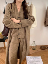 Load image into Gallery viewer, Casual Knitted Long Jacket&Vest&Pants 3 Pieces Suit