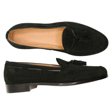 Load image into Gallery viewer, 16-583-BLK FRANCO Suede Calfskin Tassel Loafer, Black