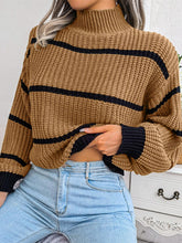 Load image into Gallery viewer, Frenchy Striped Mock Neck Sweater | NCS