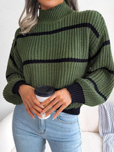 Load image into Gallery viewer, Frenchy Striped Mock Neck Sweater | NCS