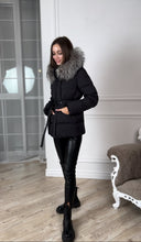Load image into Gallery viewer, Noir Genuine Silver Fox Fur Down Fill Coat