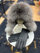 Load image into Gallery viewer, Genuine Silver Fox Fur Genuine Leather Hat