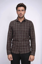 Load image into Gallery viewer, Checked Brown Men Lumberjack Shirt - Wessi