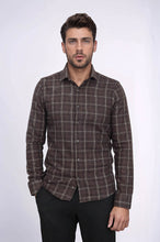 Load image into Gallery viewer, Checked Brown Men Lumberjack Shirt - Wessi