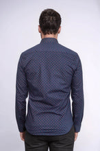Load image into Gallery viewer, Men’s Navy Shirt with Minimal Red Pattern – Wessi