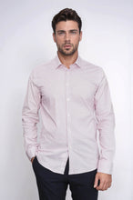 Load image into Gallery viewer, Claret Red Tiny Check Patterned Slim Fit Men Shirt - Wessi