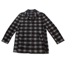 Load image into Gallery viewer, Midnight Burgundy Buffalo Check Wool Coat