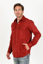 Load image into Gallery viewer, Men's Faux Suede Overshirt - Red
