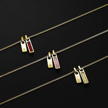 Load image into Gallery viewer, Birthstone & Initial Tag Necklace - Gold