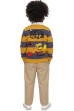 Load image into Gallery viewer, BISCOTTI Kid's Long Sleeve Polo Shirt With Heavy Print Effects & Patch Works