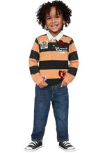Load image into Gallery viewer, SEPIA Kid's Long Sleeve Polo Shirt With Heavy Print Effects & Patch Works