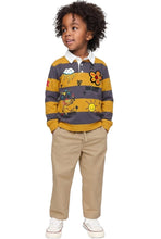 Load image into Gallery viewer, BISCOTTI Kid's Long Sleeve Polo Shirt With Heavy Print Effects & Patch Works