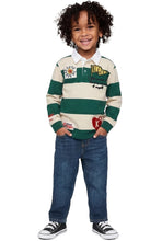 Load image into Gallery viewer, SAGE Kid's Long Sleeve Polo Shirt With Heavy Print Effects & Patch Works