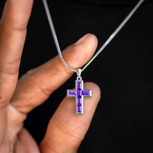 Load image into Gallery viewer, Gemstone Cross Pendant - Amethyst