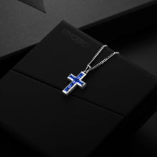 Load image into Gallery viewer, Gemstone Cross Pendant - Sapphire
