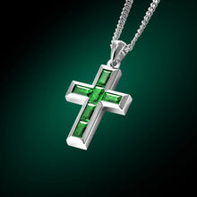 Load image into Gallery viewer, Gemstone Cross Pendant - Emerald