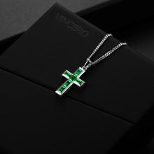Load image into Gallery viewer, Gemstone Cross Pendant - Emerald