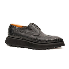 Load image into Gallery viewer, Genuine Crocodile Leather Handmade Black Brogue Shoes