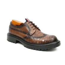 Load image into Gallery viewer, Genuine Crocodile Leather Men's Derby Brogues Coffee