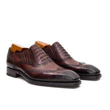 Load image into Gallery viewer, Goodyear Welted Brogue Oxford Shoes Coffee
