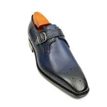 Load image into Gallery viewer, Goodyear Welted Monk Strap Shoes Blue