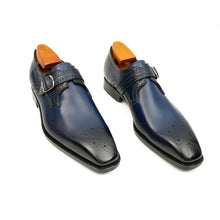 Load image into Gallery viewer, Goodyear Welted Monk Strap Shoes Blue