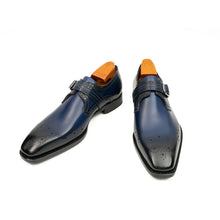 Load image into Gallery viewer, Goodyear Welted Monk Strap Shoes Blue