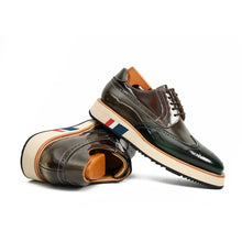 Load image into Gallery viewer, Green & Brown Brogues with Thick Heel