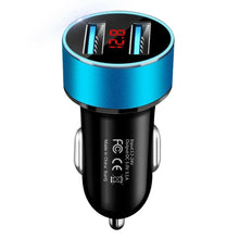 Load image into Gallery viewer, LED Universal 4.8A Car Charger Mobile Phone Fast Charging Adapter in Car With Display Quick Charge Dual USB