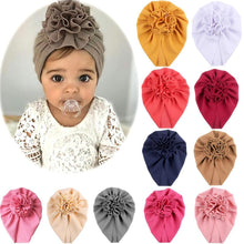 Load image into Gallery viewer, Baby Flower Turban Headwraps Caps Elastic Hair Accessories Bow For Baby Girls