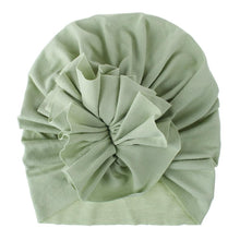 Load image into Gallery viewer, Handmade Pleated Flower Babies' Knitted Cotton Cloth Turban For Baby Girls In Elegant Style
