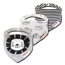 Load image into Gallery viewer, 3PCS Comfortable Waterproof Organic Cotton Baby Burp Cloth Bandanna Scarf Bibs For Newborn Baby Boy And Girl