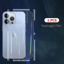 Load image into Gallery viewer, Gradient Laser Aurora Hydrogel Film For iPhone 13 11 12 Pro Max Mini X XS XR 7 8 Plus SE 2 Screen Protector Soft Full Back Cover Thin Scratch Resistant Back Screen Guard for Iphone