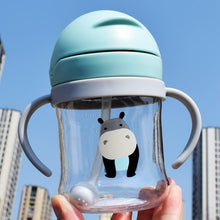 Load image into Gallery viewer, Cartoon 250ml Baby Feeding Bottle For Infant Children Drinking Bottle For Kids Non-spill Portable Straw Water Bottle Drinkware