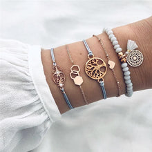 Load image into Gallery viewer, Modern Fashion New Luxury Different Style Elegant Elephant Tree Of Life Tassel Chain Bracelet Sets For Women Jewelry Trend Sets For Her